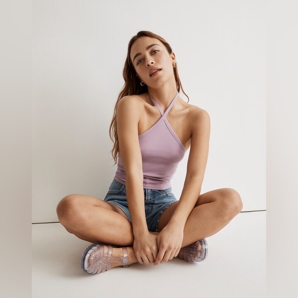 Madewell Supima Rib Halter Tank Top - Picture 2 of 10